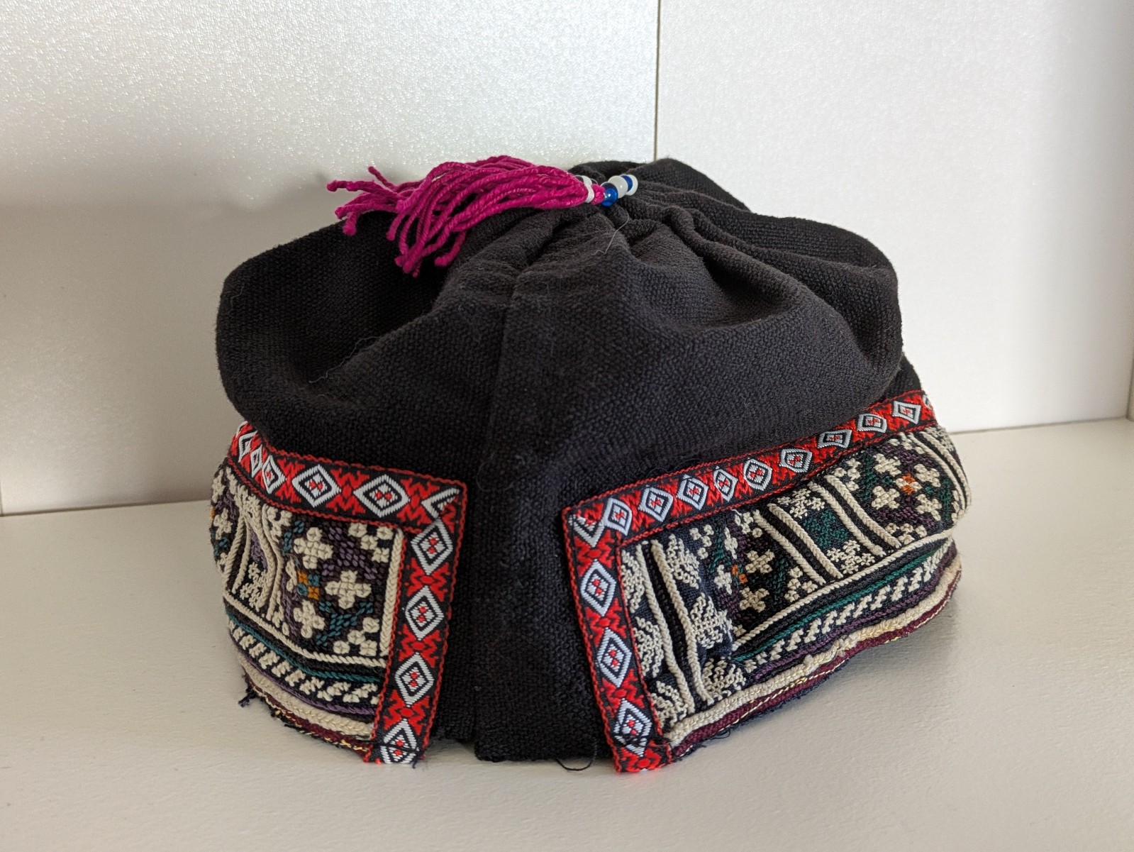 Lot of 4 Sapa Vietnam Ethnic Hats Hmong Red Dao | 1 Adult Size + 3 Youth/Small