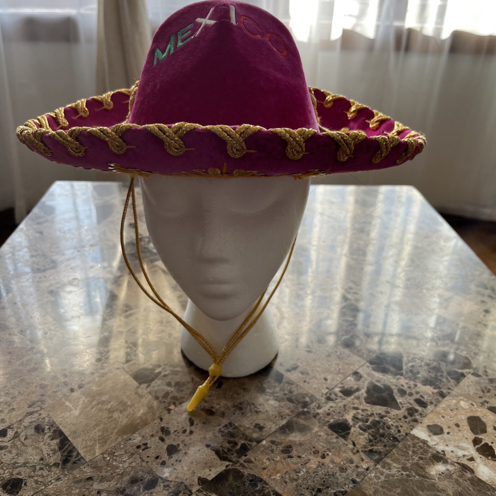 New Authentic Gonzalez Sombrero Youth Pink Gold Mexico Handmade Cinco De Mayo