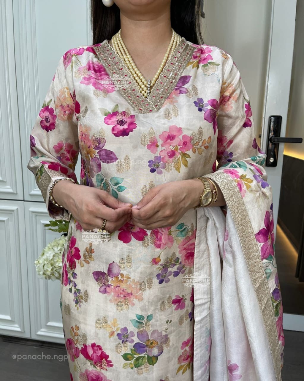 Wedding Partywear Kurta Palazzo With Dupatta Set, Indian Salwar Kameez Suit Set