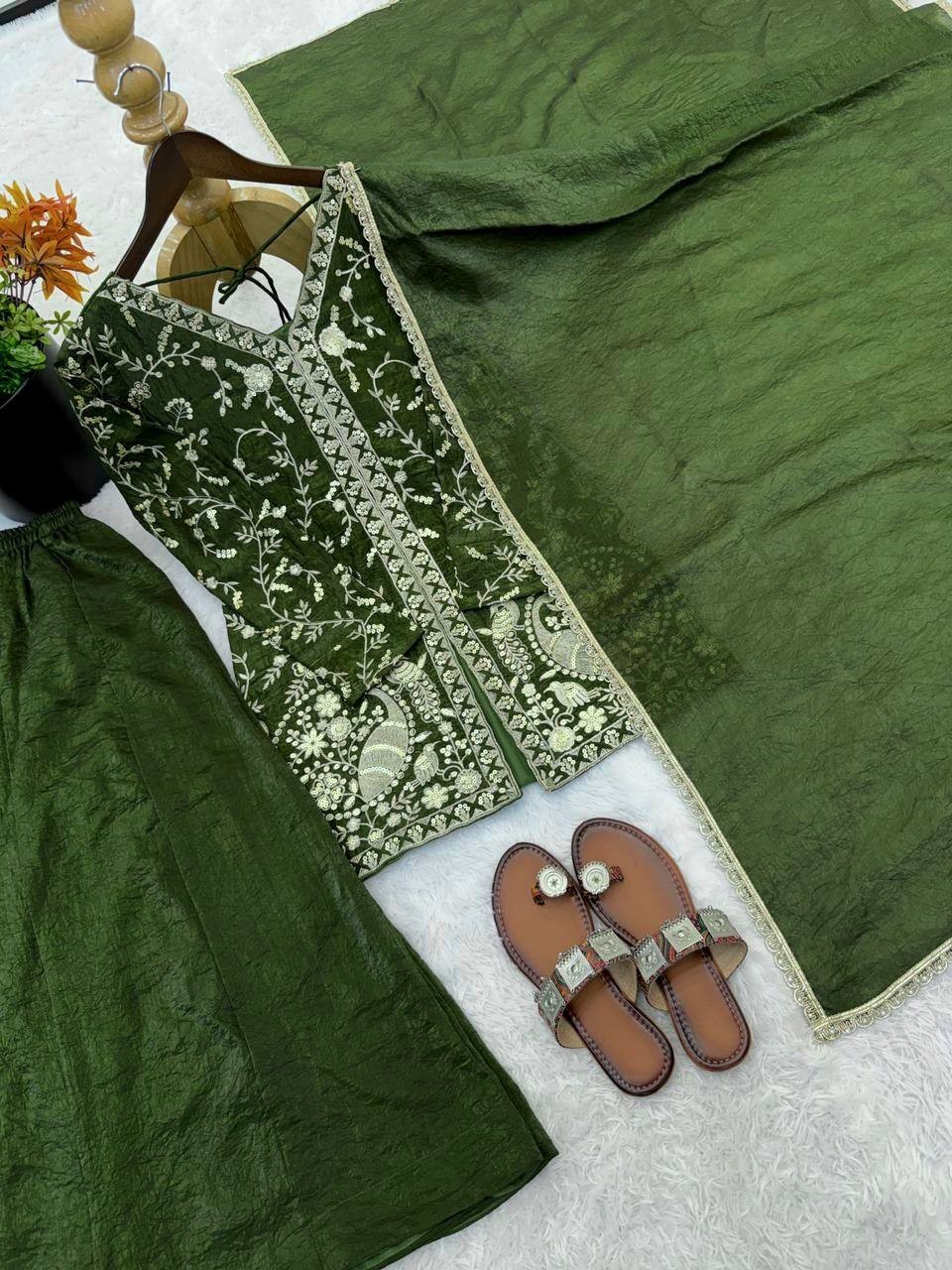 Launching New Silk Kurta Palazzo With Dupatta For Wedding & Party Wear