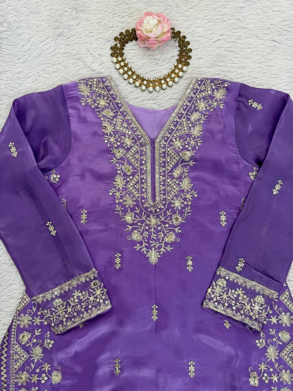 Latest Designer Faux Georgette Salwar Kameez With Dupatta For Women