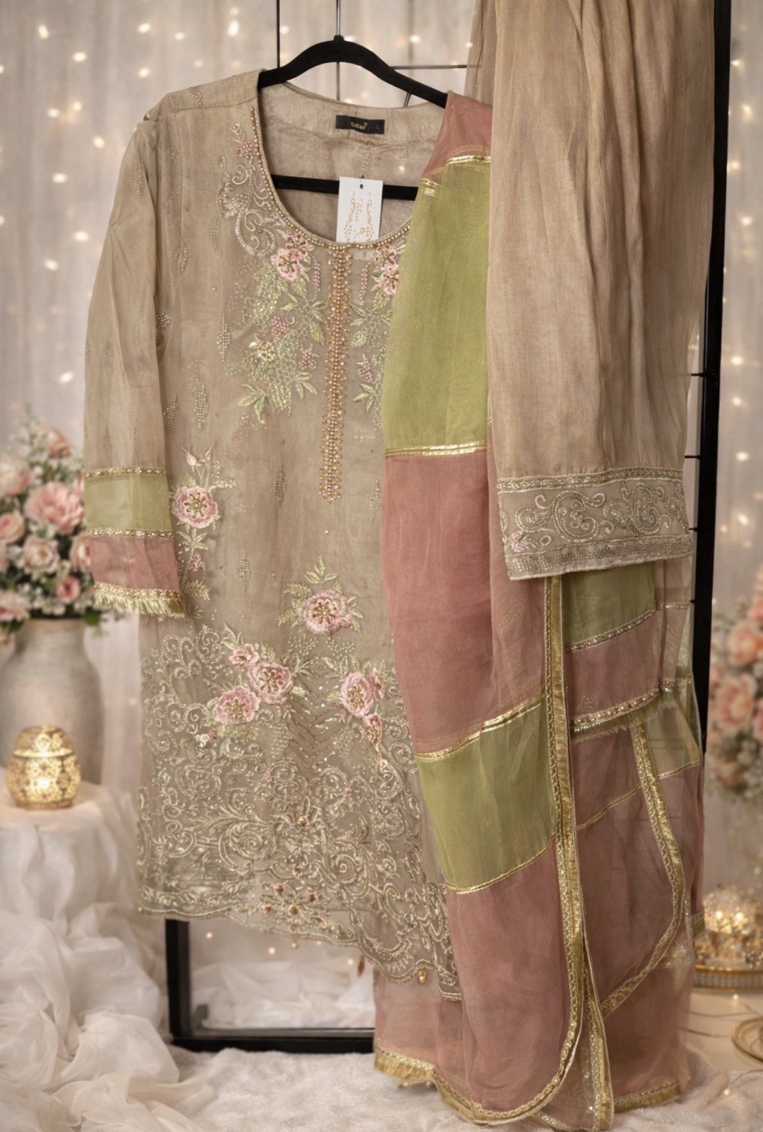 Brand new with tags Pakistani shalwar Kameez 3pc Suit Size Large Bin Sultan