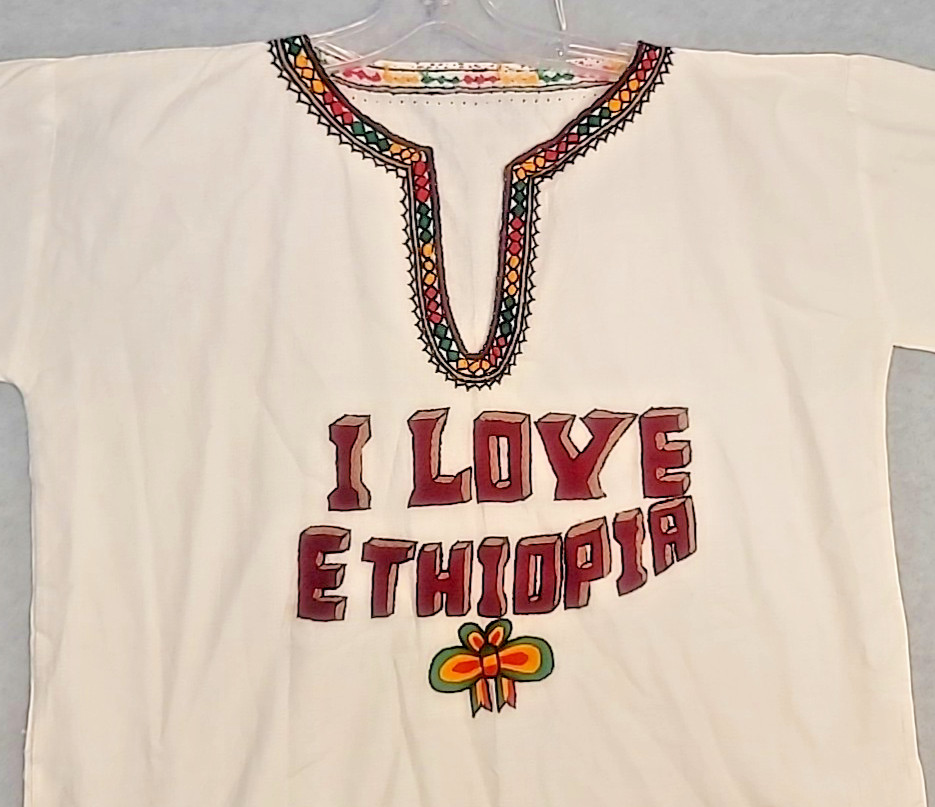 Ethiopian Traditional Embroidered Men Shirt Size XL