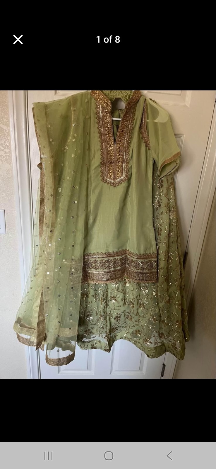 indian lehnga Green Embroidered Net Cotton with Dupatta for Women