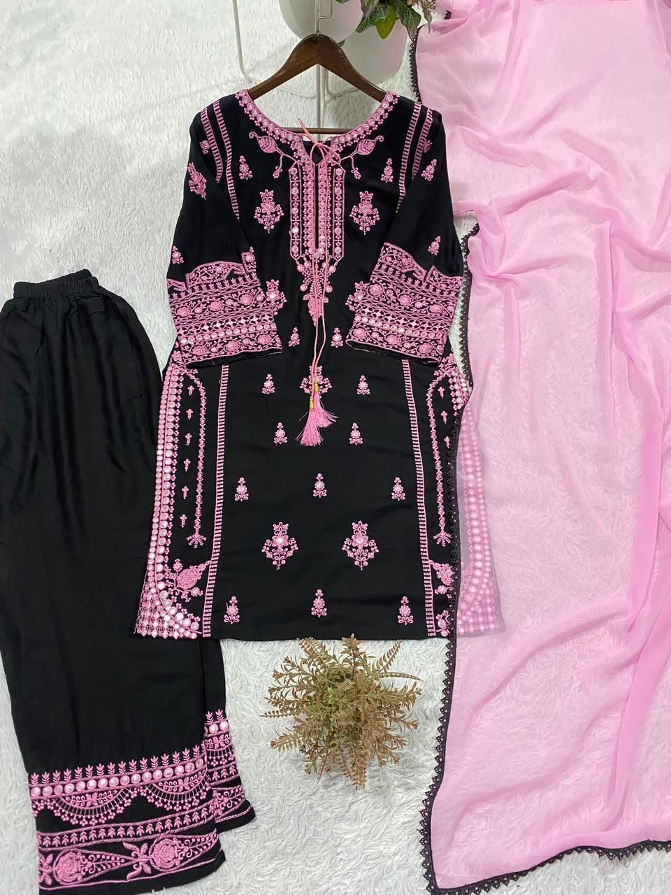 Designer Indian Pakistani top plazzo Bollywood Dress Party Wear Suit wedding