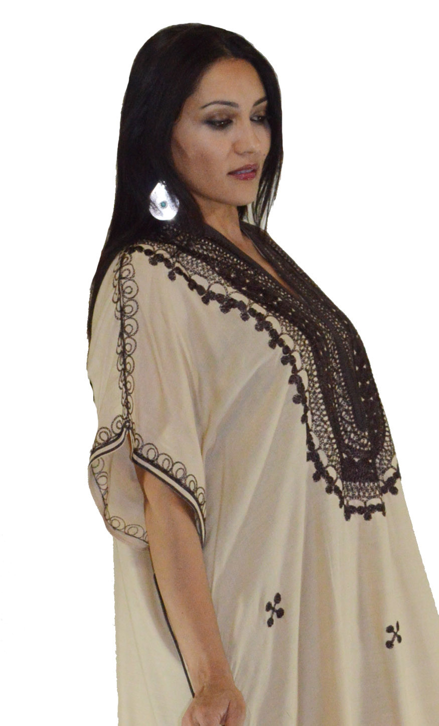 Moroccan Caftan Kaftan Women African Beach Summer Long Dress Beige