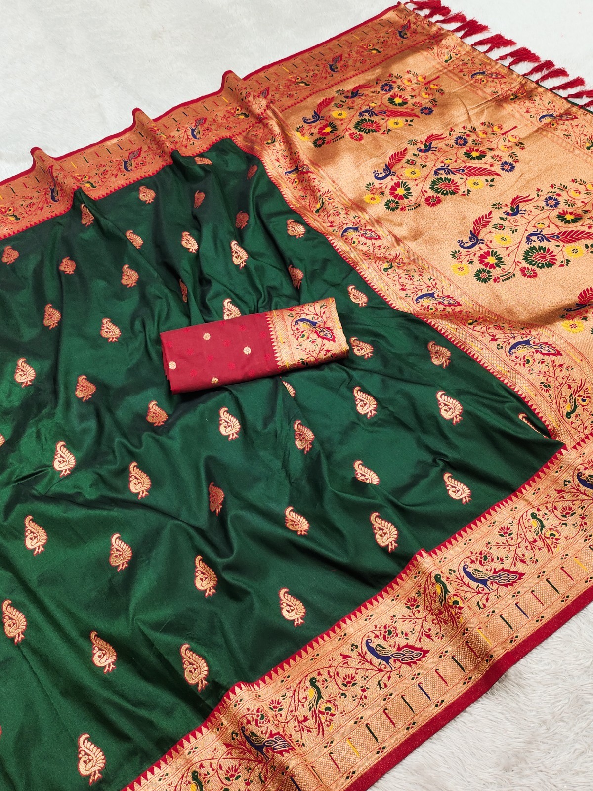Ethnic Wear Designer Soft Paithani Silk Saree With Blouse For Women