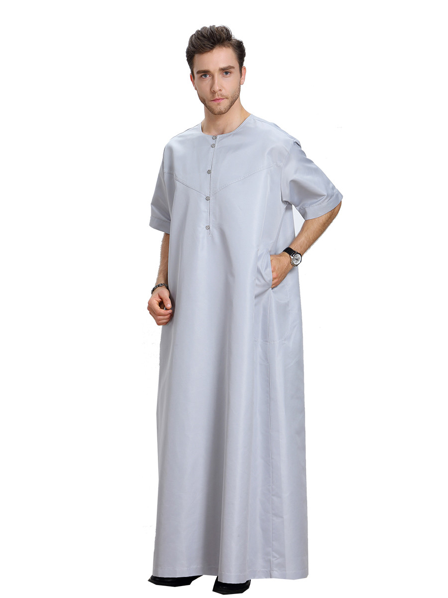 Muslim Abaya Thobe Dishdasha Men Thawb Jubba Thoub Daffah Kaftan Robe Arab Dress