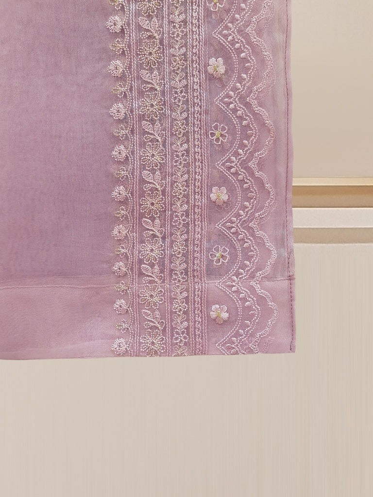 TWO PIECE PURE COTTON NET SHIRT WITH ORGANZA DUPATTA S107713