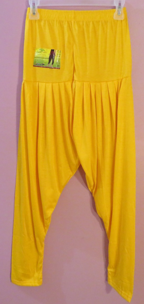 NEW Traditional Women’s Patiala Indian tradition yellow pants size XL
