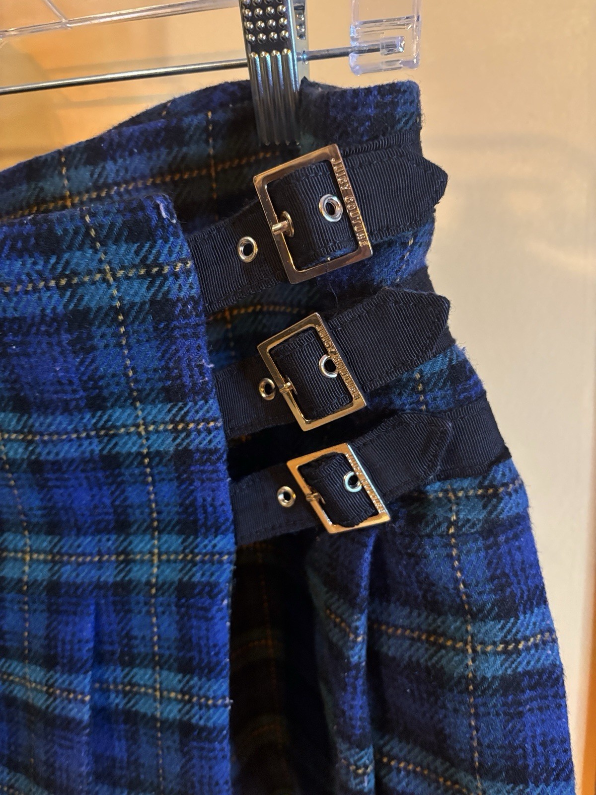 Heritage of Scotland Women’s Blue Traditional Pleated Kilt Skirt with Buckle