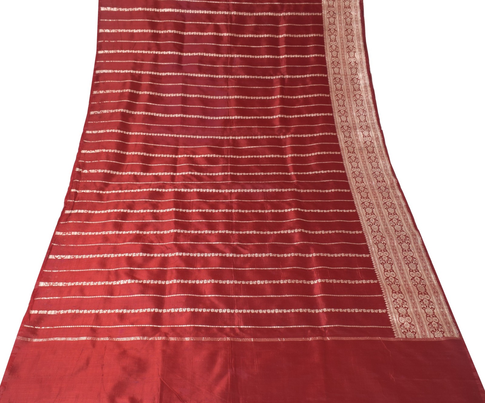 Sushila Vintage Heavy Saree Blend Satin Silk Banarasi Brocade Woven Sari Fabric