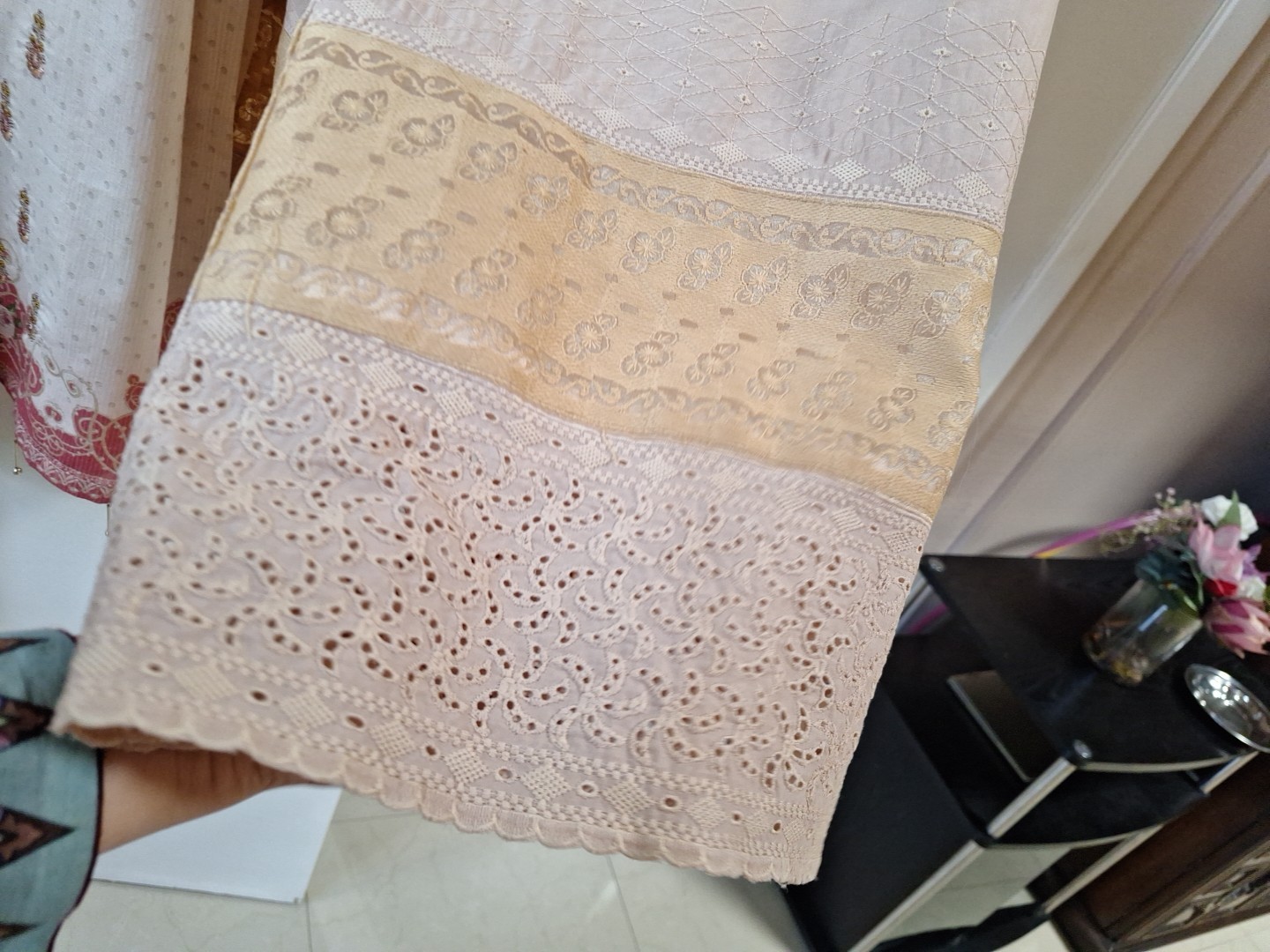 Beautiful Pakistani Women 3 Pc Suit (Kurta Plazzo And Dupatta Set) Size Large