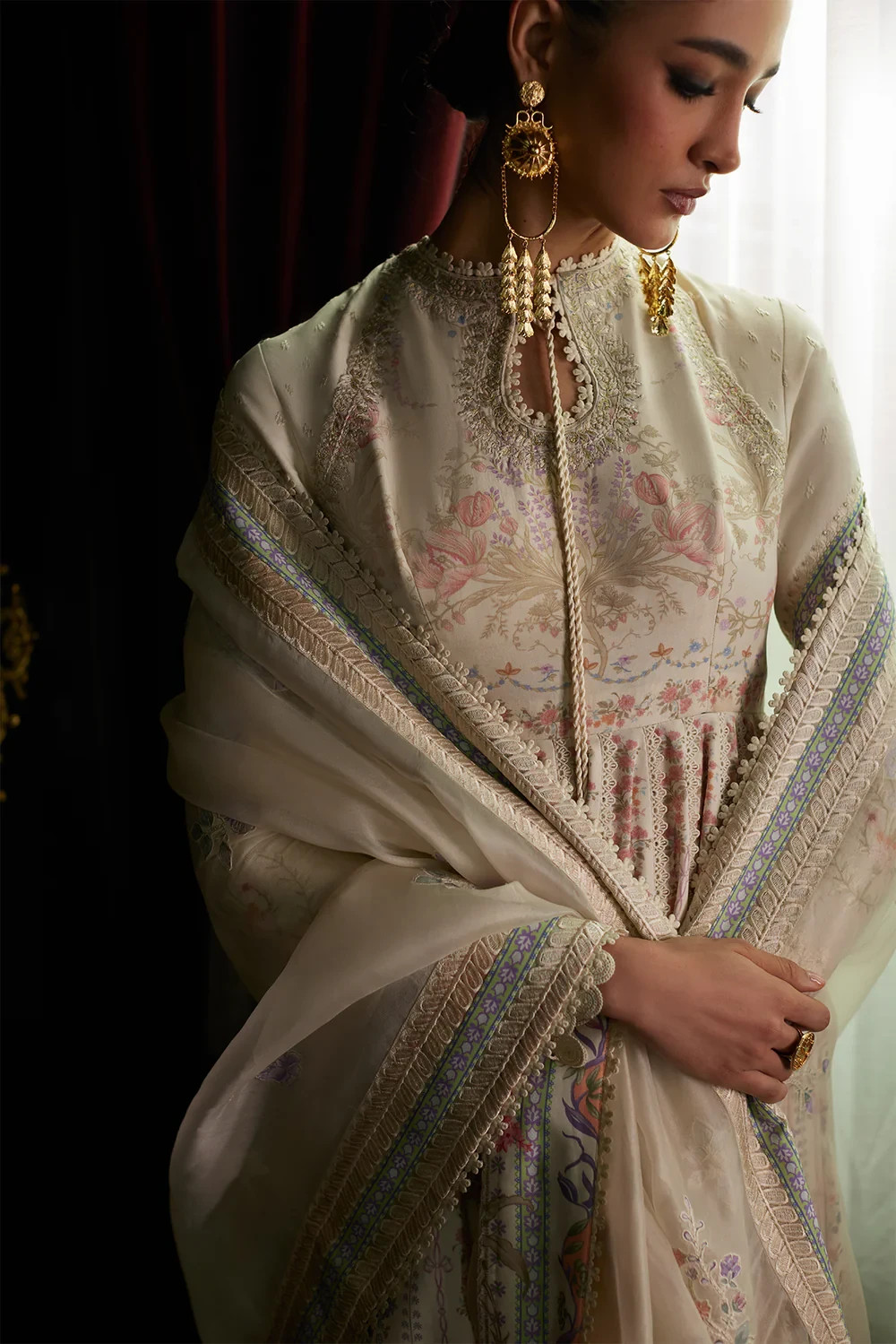 Saad Bin Shahzad Safira Lawn 3 Piece Suit Medium Embroidered Pakistani Dress