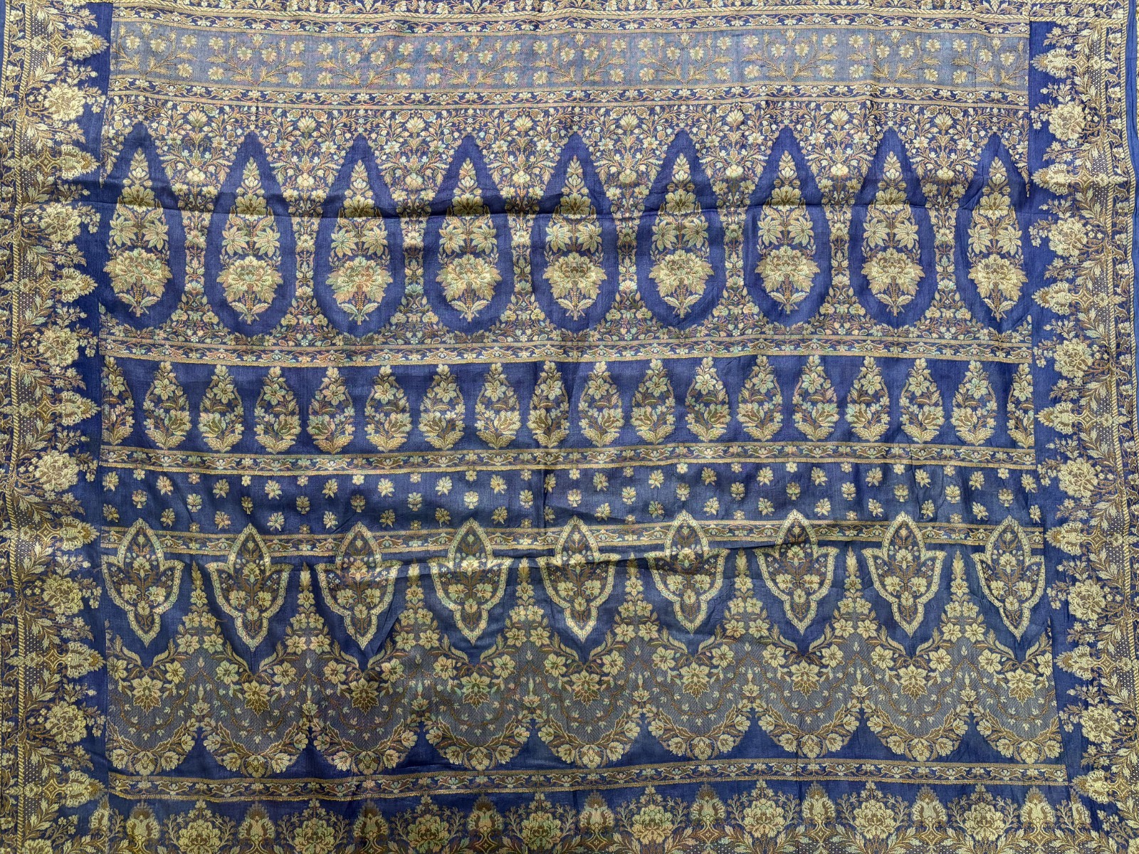Vintage Tussar Silk Saree, Upcycled Printed Tussah Silk DIY Fabric TS1097
