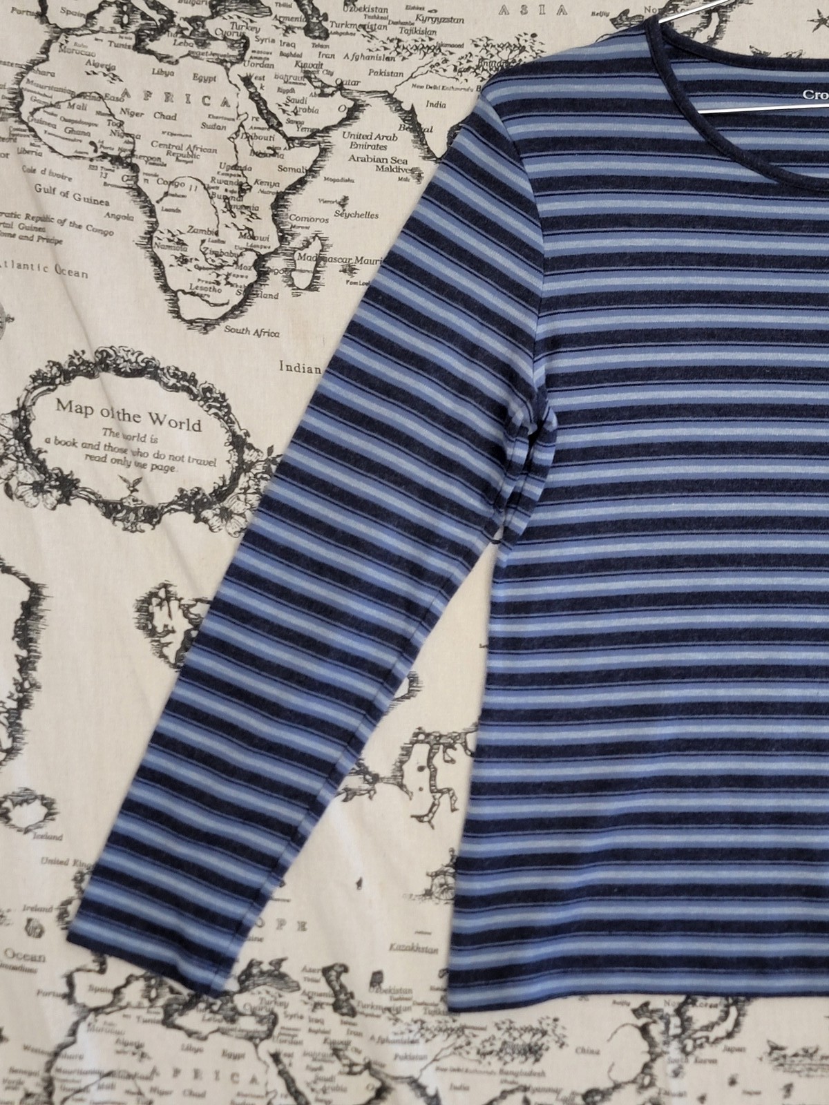 Croft & Barrow Women’s Striped Long Sleeve Top Size S Blue Cotton Blend