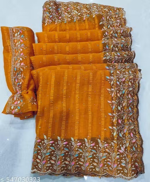 Women’s Soft Silk Saree With Unstitched Blouse Outfit Festive Party Wear Sari