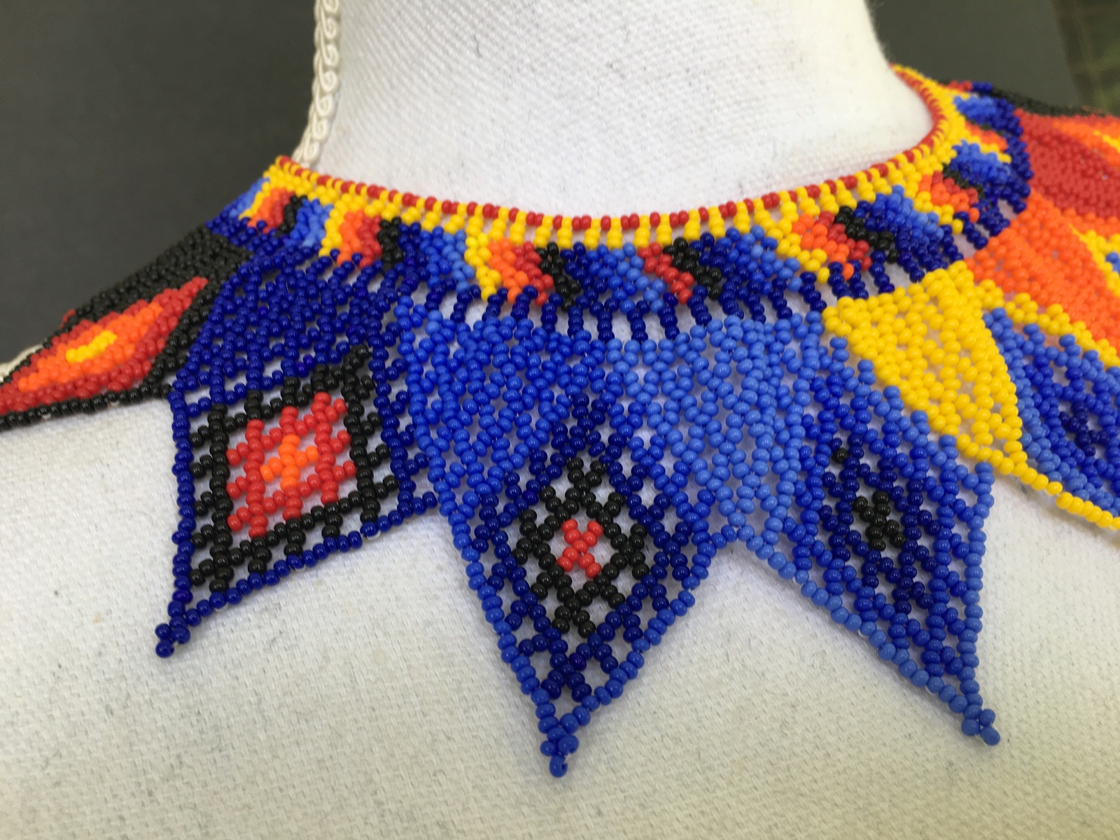 Handmade Mexican Huichol Bead Necklace – Huichol Folk Art Jewelry