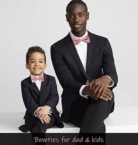 Pre-Tied Bow Ties, Formal Solid S – (0-5 yrs., babies, toddlers) 30 Blush Pink