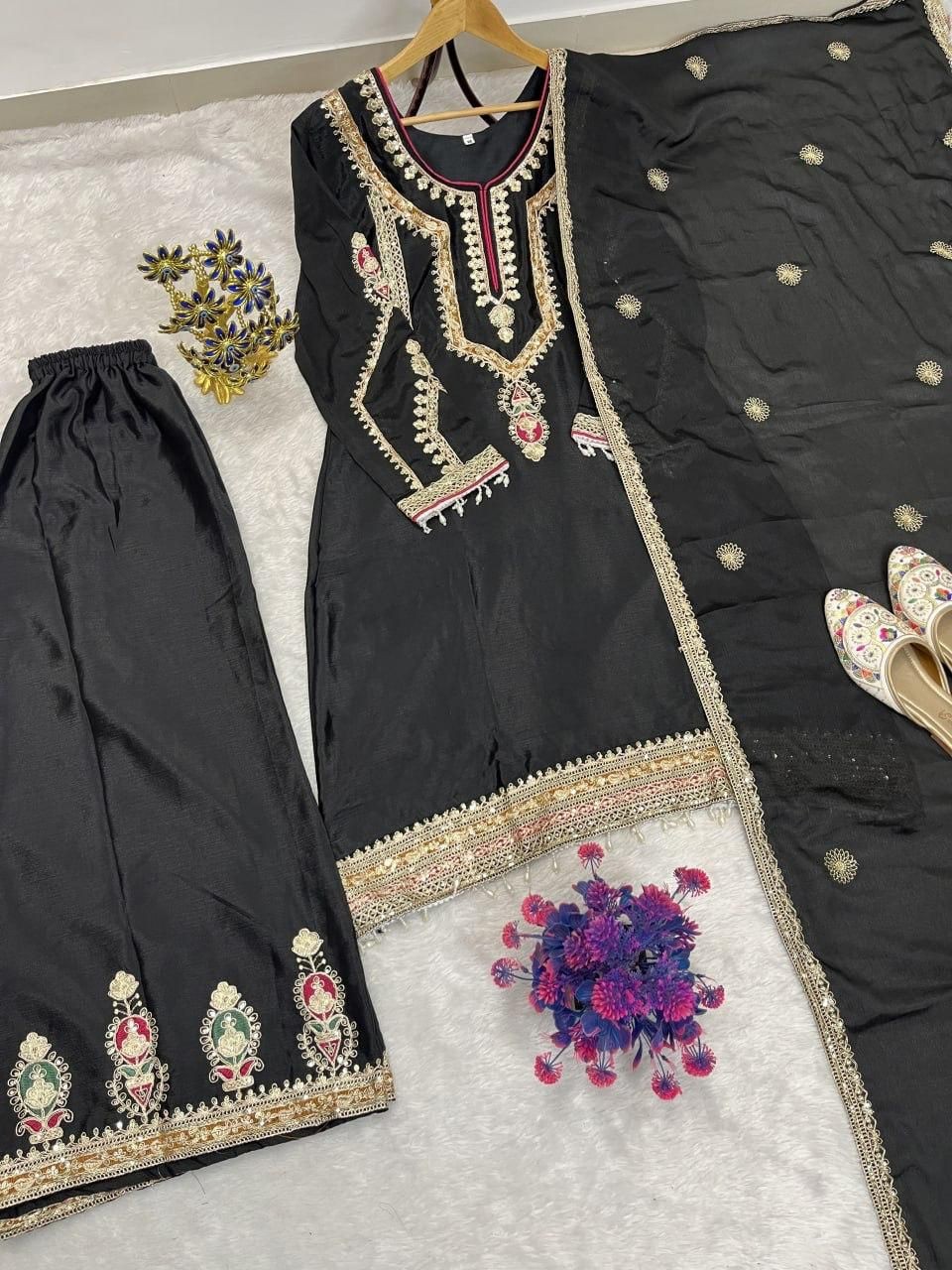 Designer Indian Pakistani top plazzo Bollywood Dress Party Wear Suit wedding