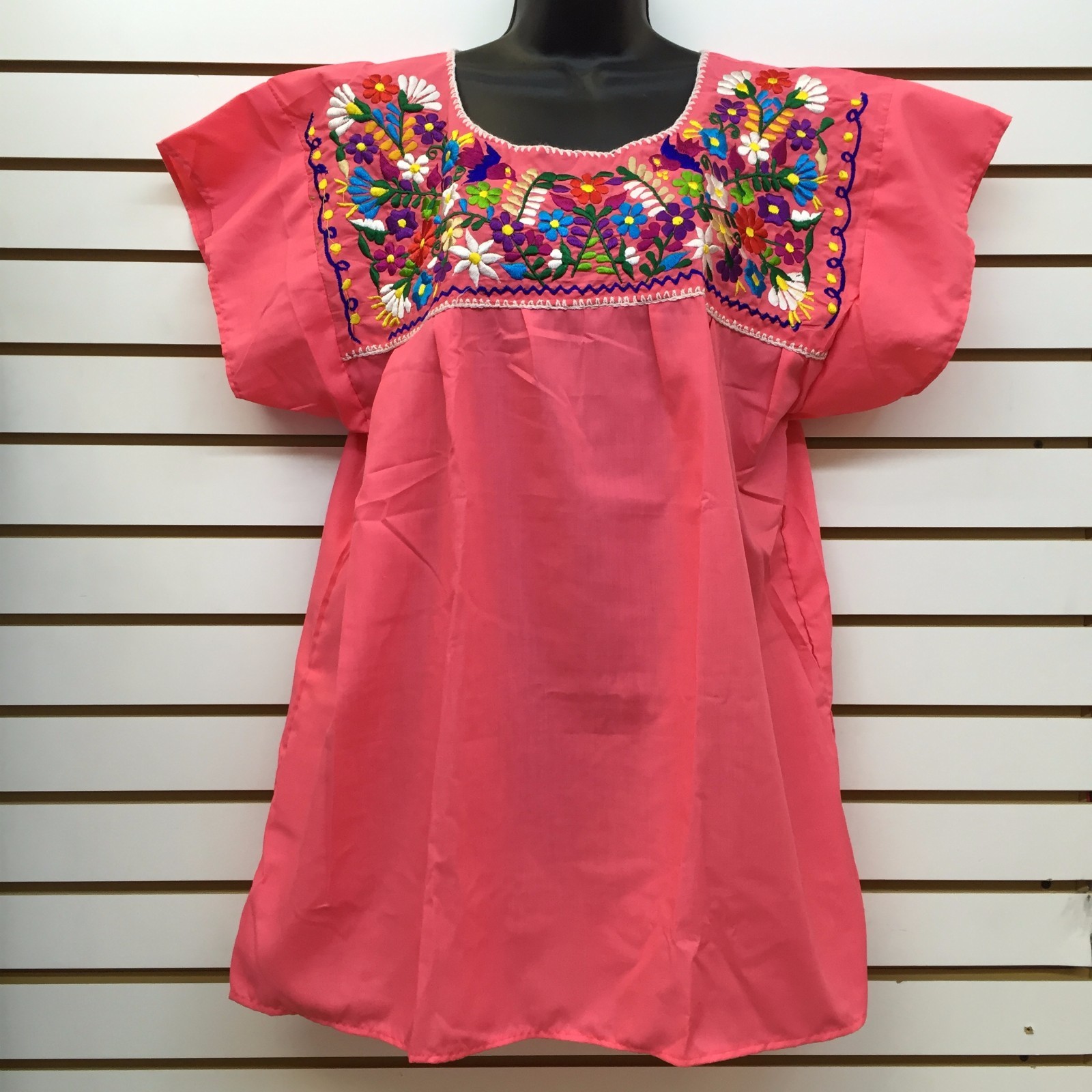 Puebla Mexican Hippie Peasant Vintage Embroidered Blouse Top Assorted Colors