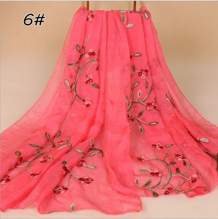 Women Soft Long Neck Large Scarf Wrap Shawl Flower Chiffon Stole Scarves180*75CM
