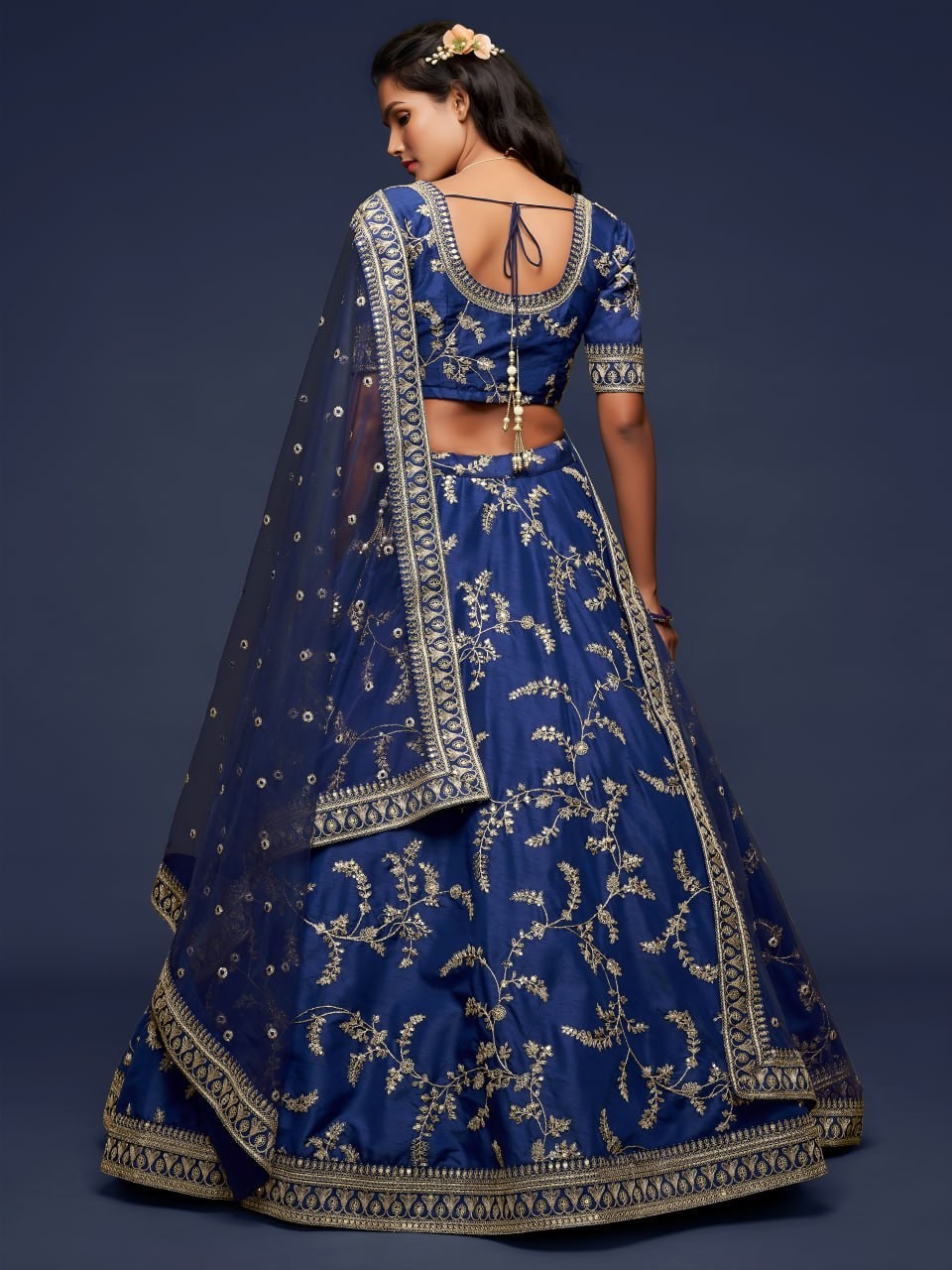 Bollywood Designer Art Silk Lehenga Choli Bridal Outfit Women