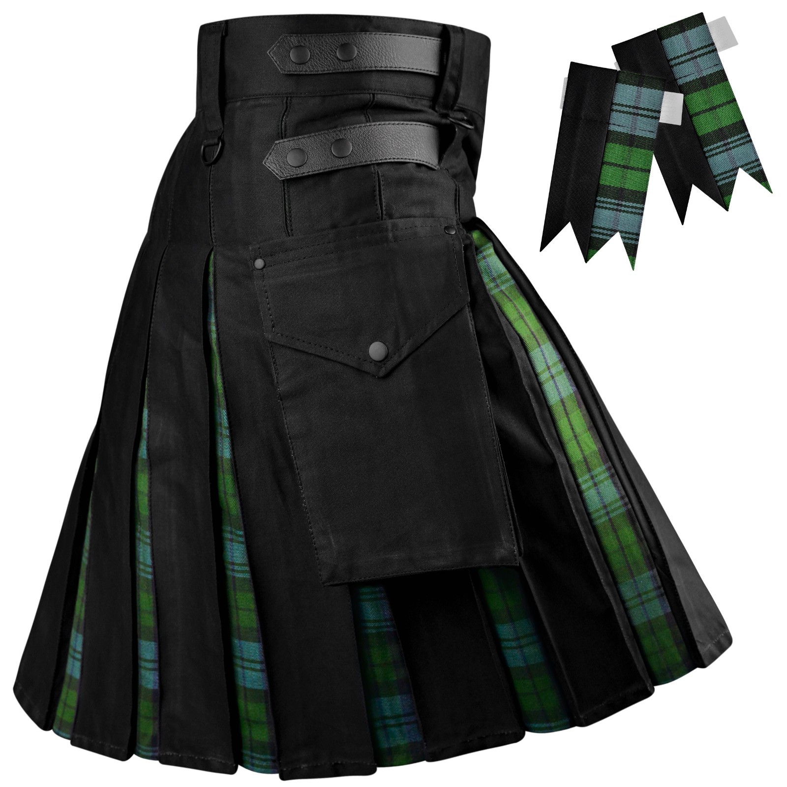Hybrid Utility Kilts for Men Scottish Traditional Kilt with Flashes