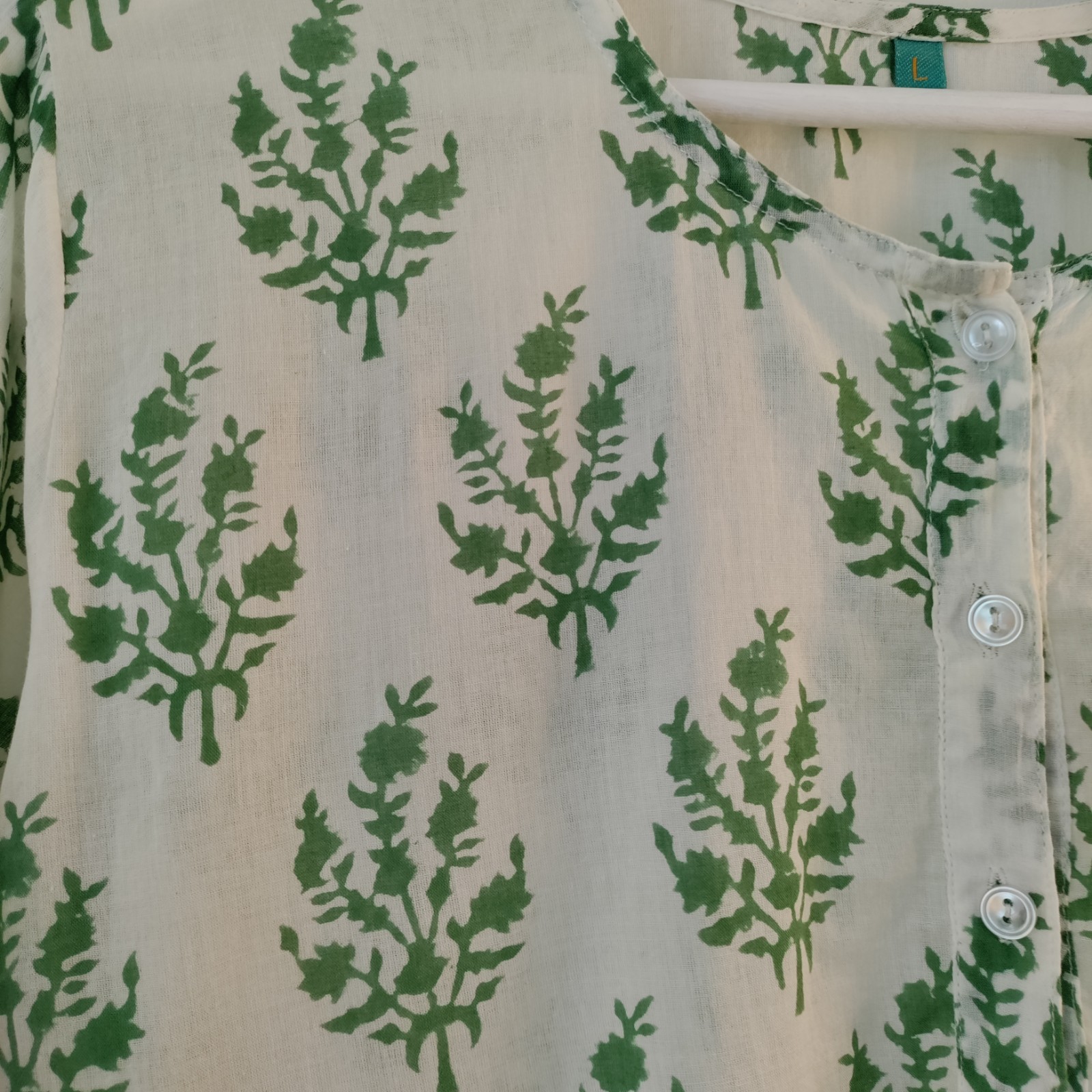 Kurti Top Handmade Women’s Size M/L Block Print Cotton Made in India