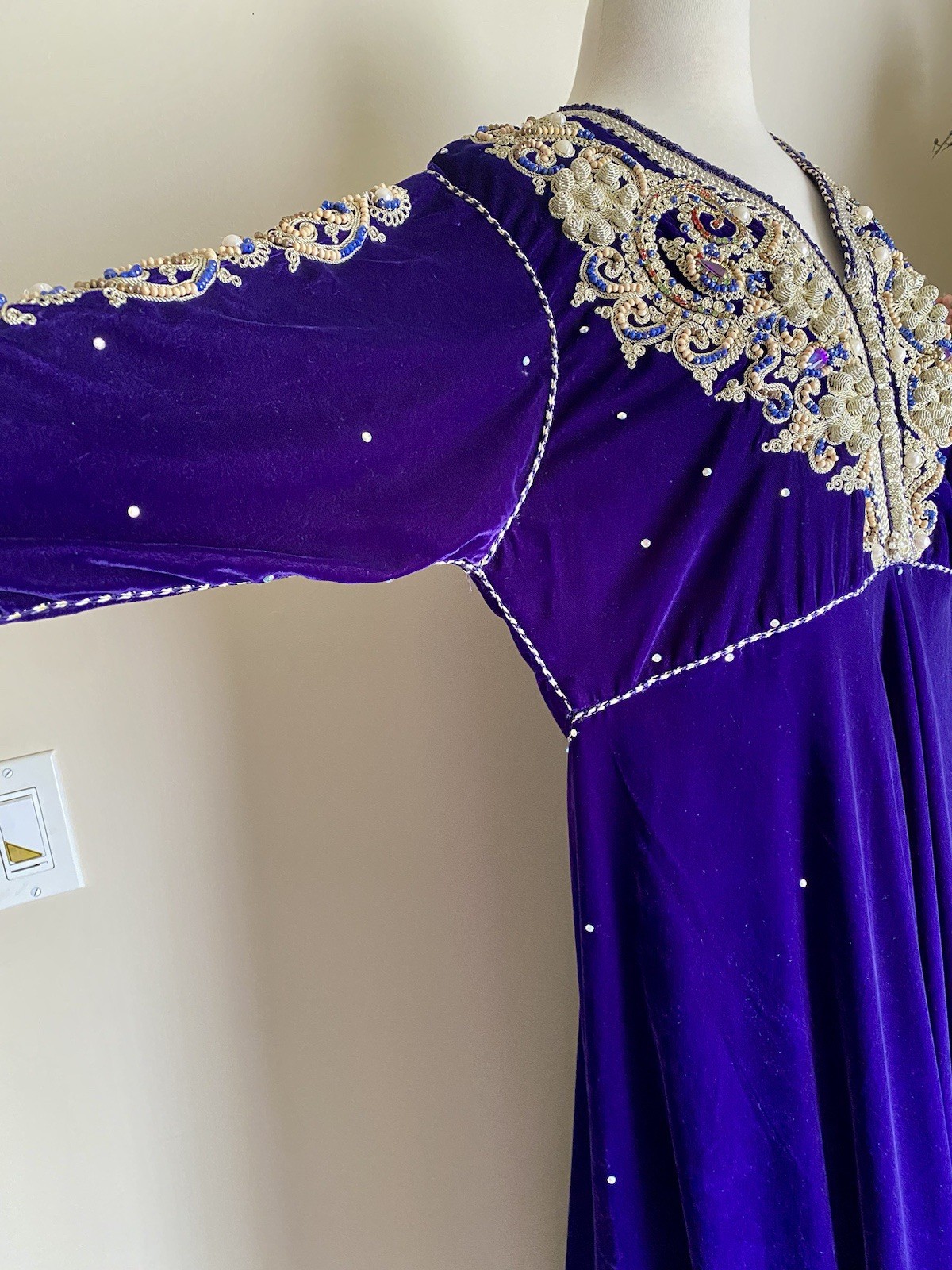 Velvet Flowy Anarkali Floor Length Indian Pakistani Wedding