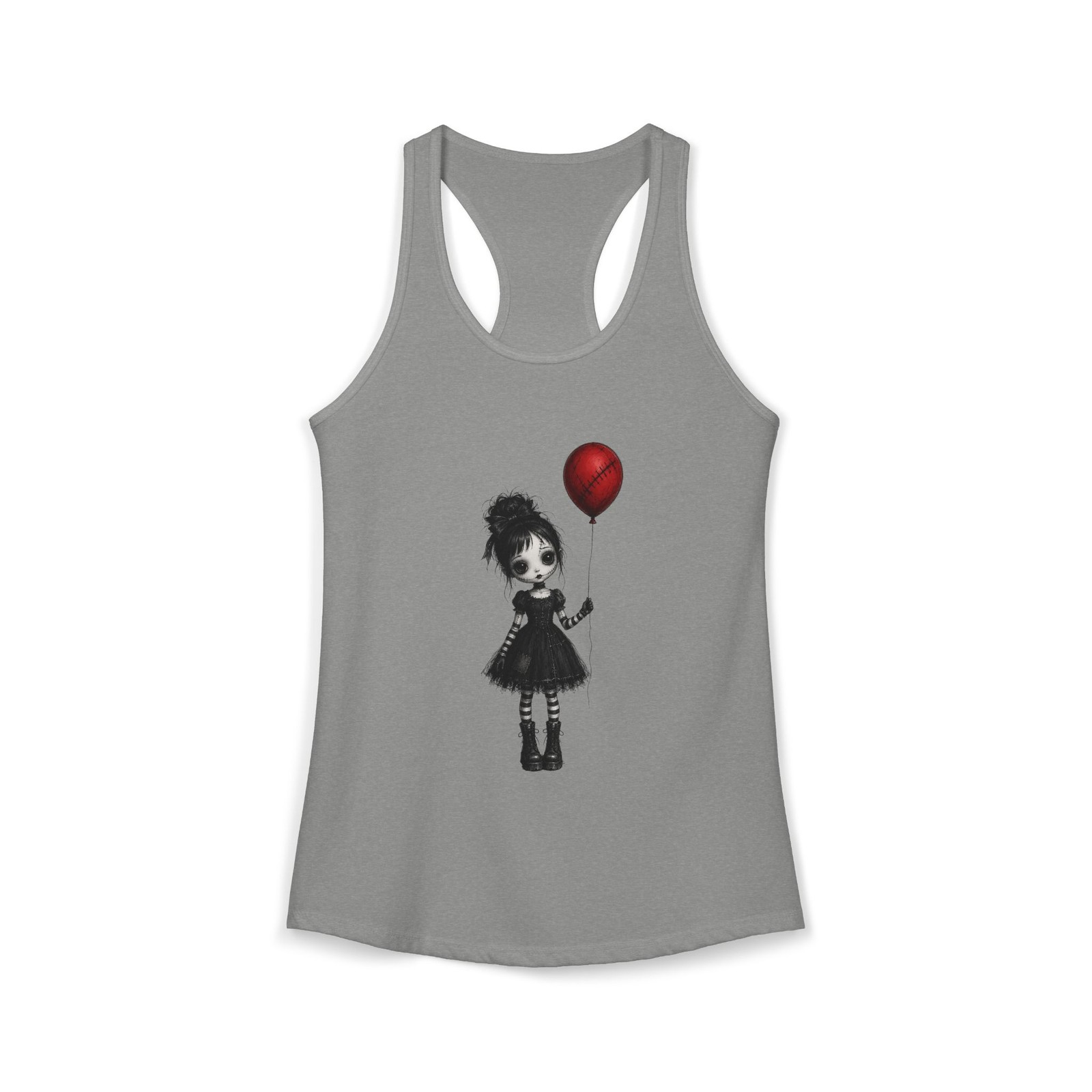 Emo Goth Girl with Red Balloon Punk Gift Women’s Ideal Racerback Tank