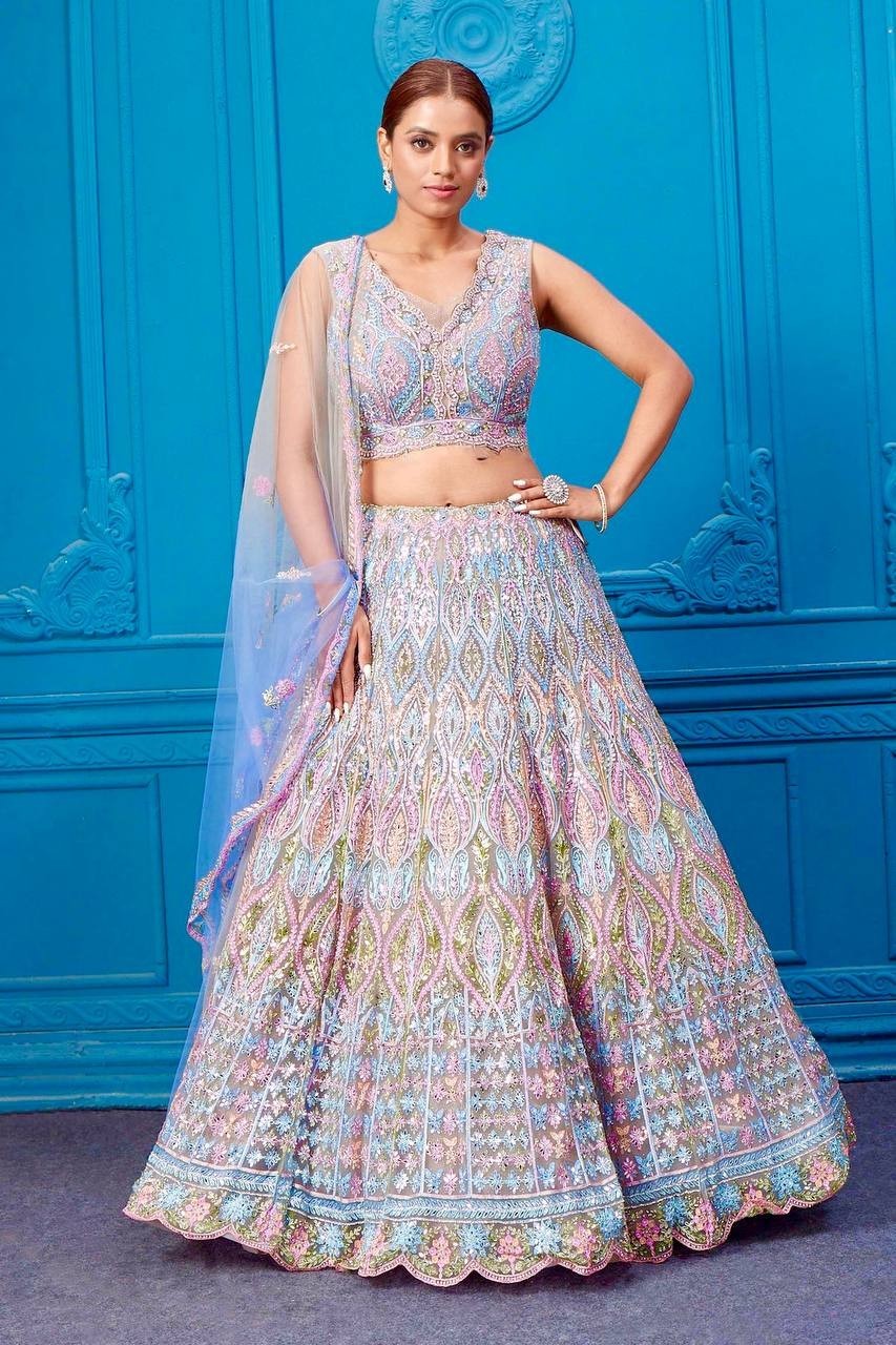 Exclusive Designer Soft Net Lehenga Choli With Dupatta For Wedding Wear