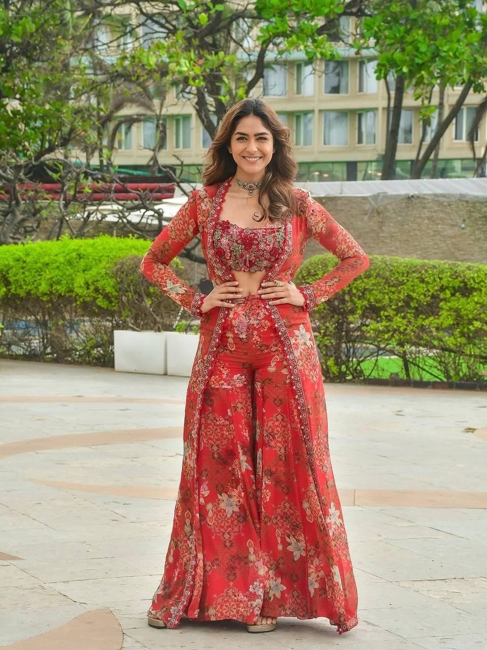 Readymade Designer Stitched Sharara Blouse with Shurg suits Dress For Women