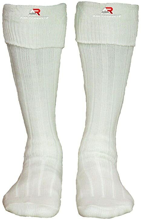 Scottish Irish Off White Kilt Hose Socks Men Size Large Sporrans Flashes New AAR