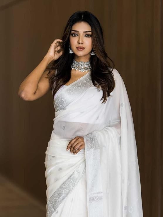 Women’s Cotton Linen Saree With Blouse Piece