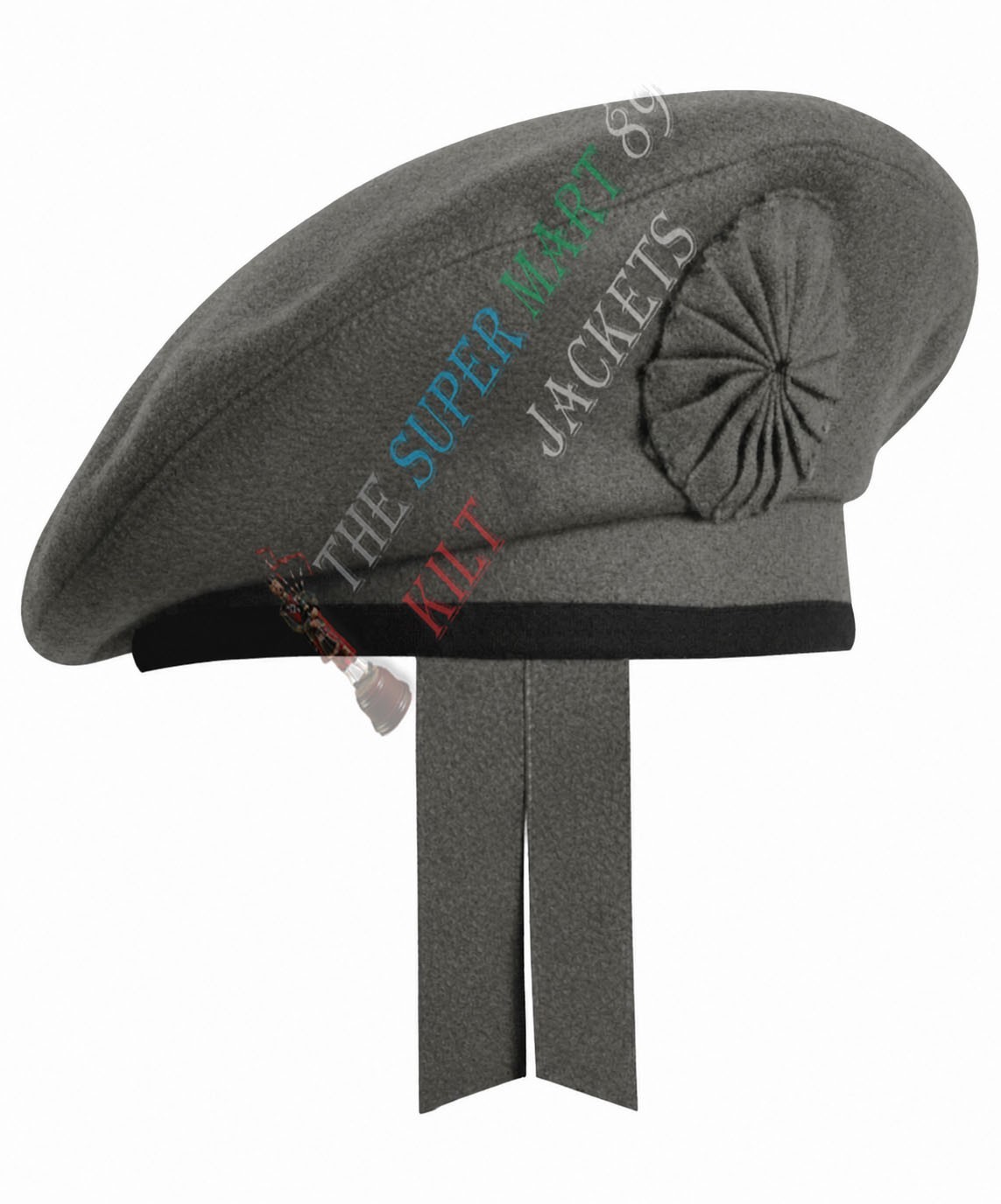 Military Bonnet Beret Balmoral Army Cap Scotts Hat Tan Wool Tam O Shanter Hat