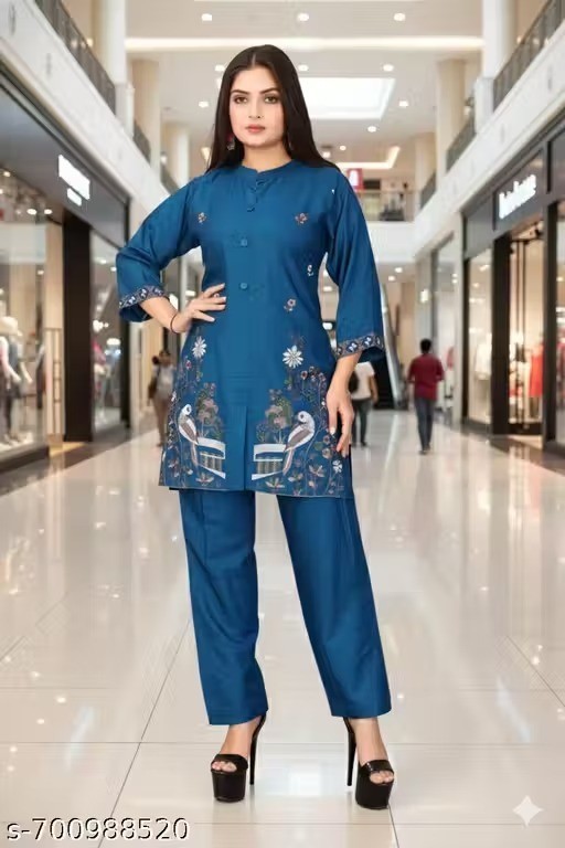 Readymad Rayon Kurta/kurti and Pant Set for Women’s Party Festive Outfit Gift