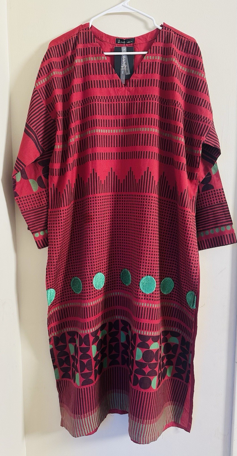 J. Pakistani Kurta Women Red Large Size