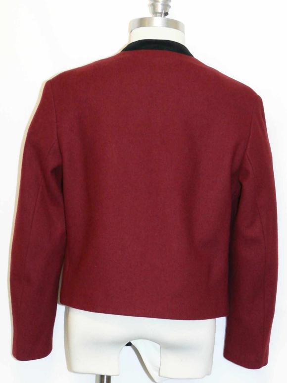 BURGUNDY / DARK RED Women WOOL AUSTRIA Winter Short Dress Suit JACKET Coat 10 M