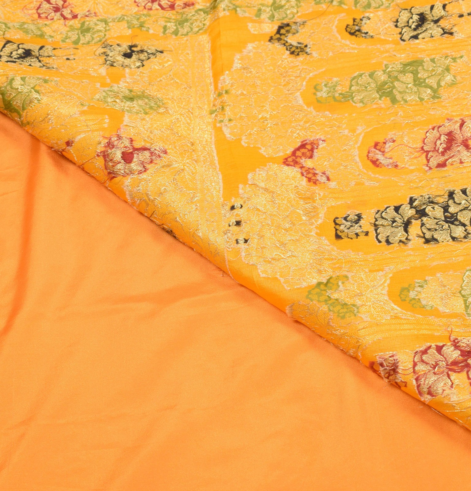 Sushila Vintage Yellow Saree Resahm Zari Woven Pure Tussar Silk Sari Craft Fabri