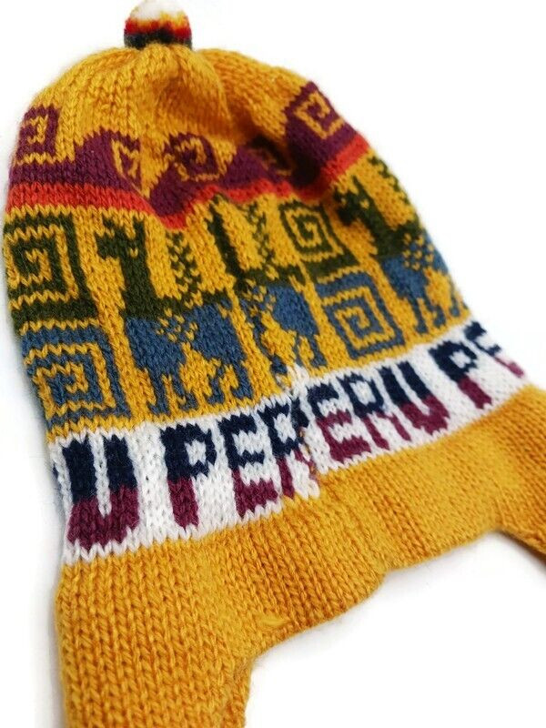 Handmade Chullo for kids – Peruvian Warmer hat for Winter knitting in Woll