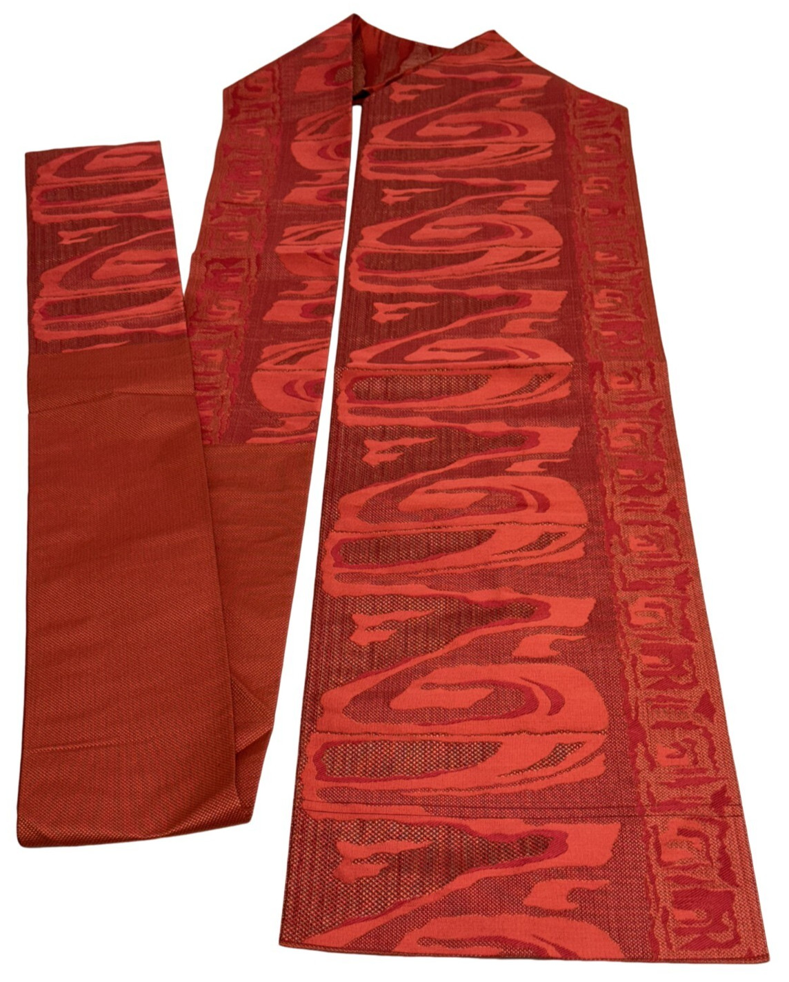 Japanese Vintage Kimono Nagoya Obi cotton red expensive tradition 144×11.8in