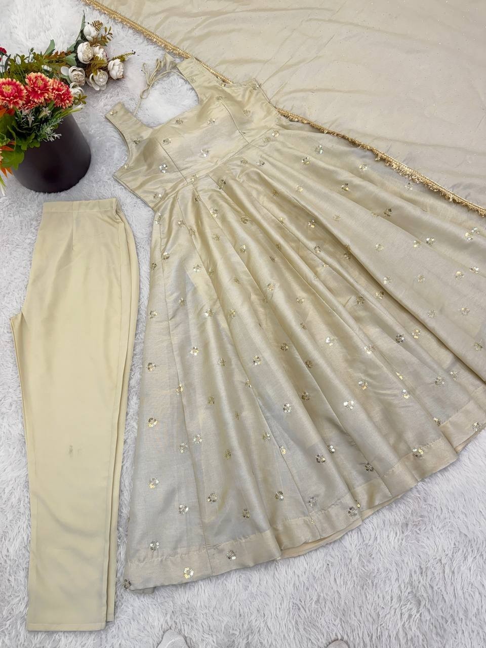 New Embroidered Cosmos Gold Salwar Kameez With Dupatta For Function & Party Wear