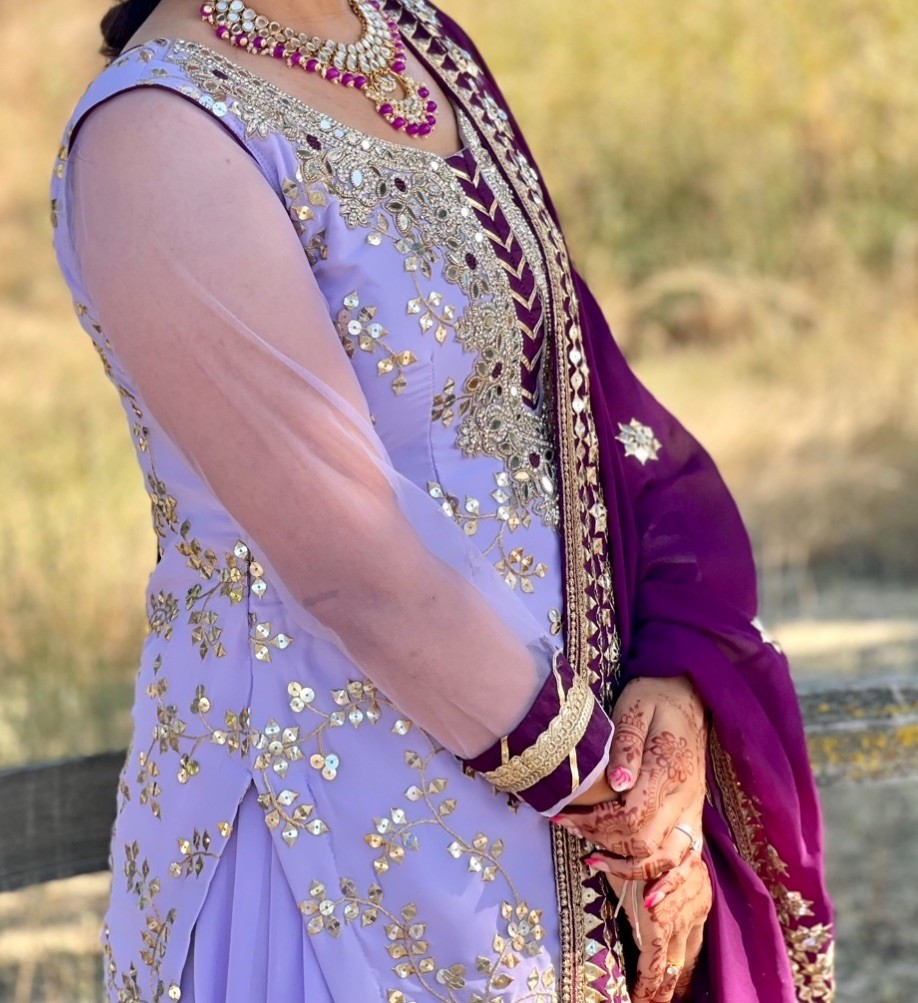 Lavender Color Heavy lehnga Suit With Dupatta For Indian Party Wear