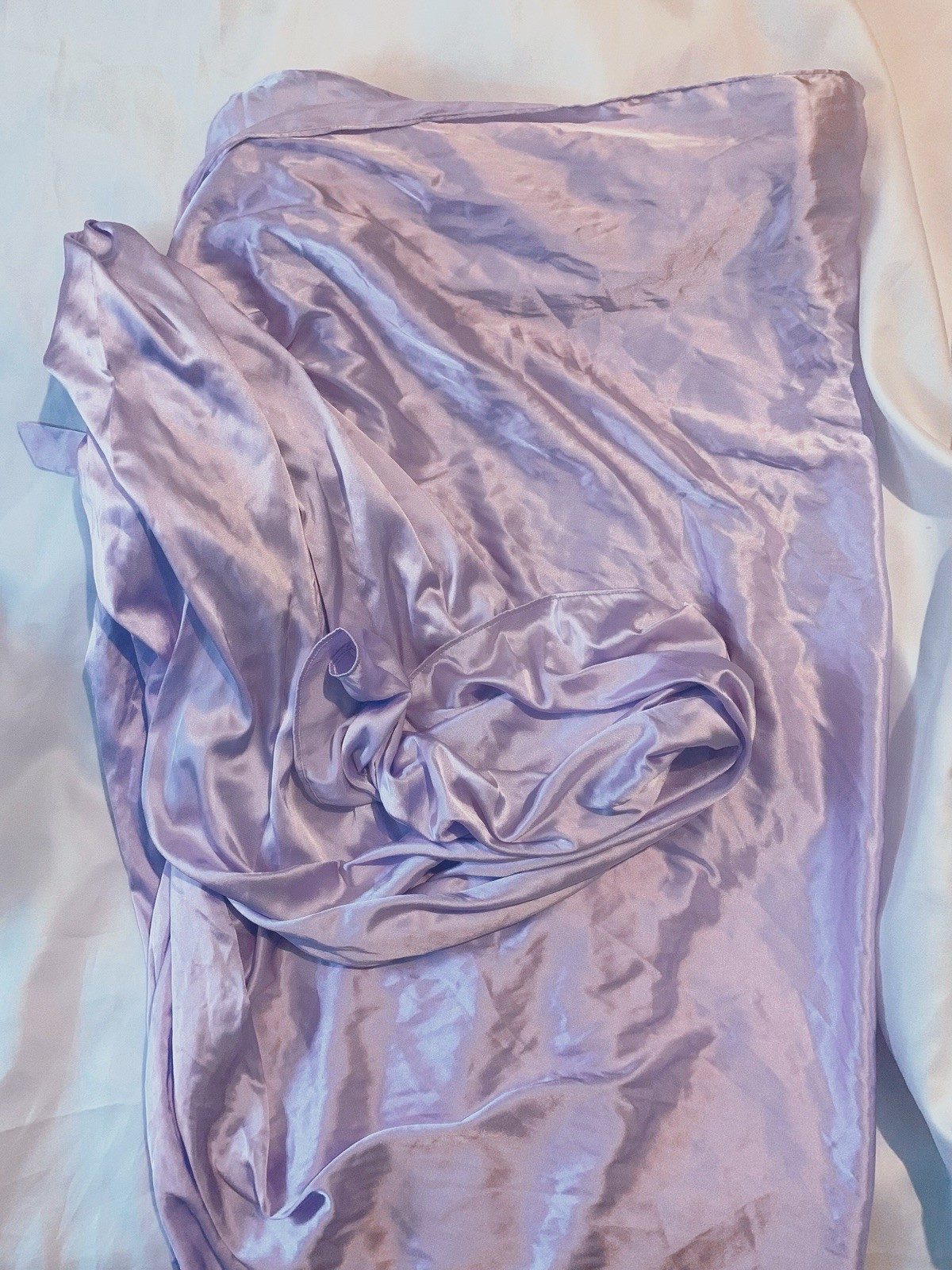 Lavender Satin Sarong Saree NO BLOUSE