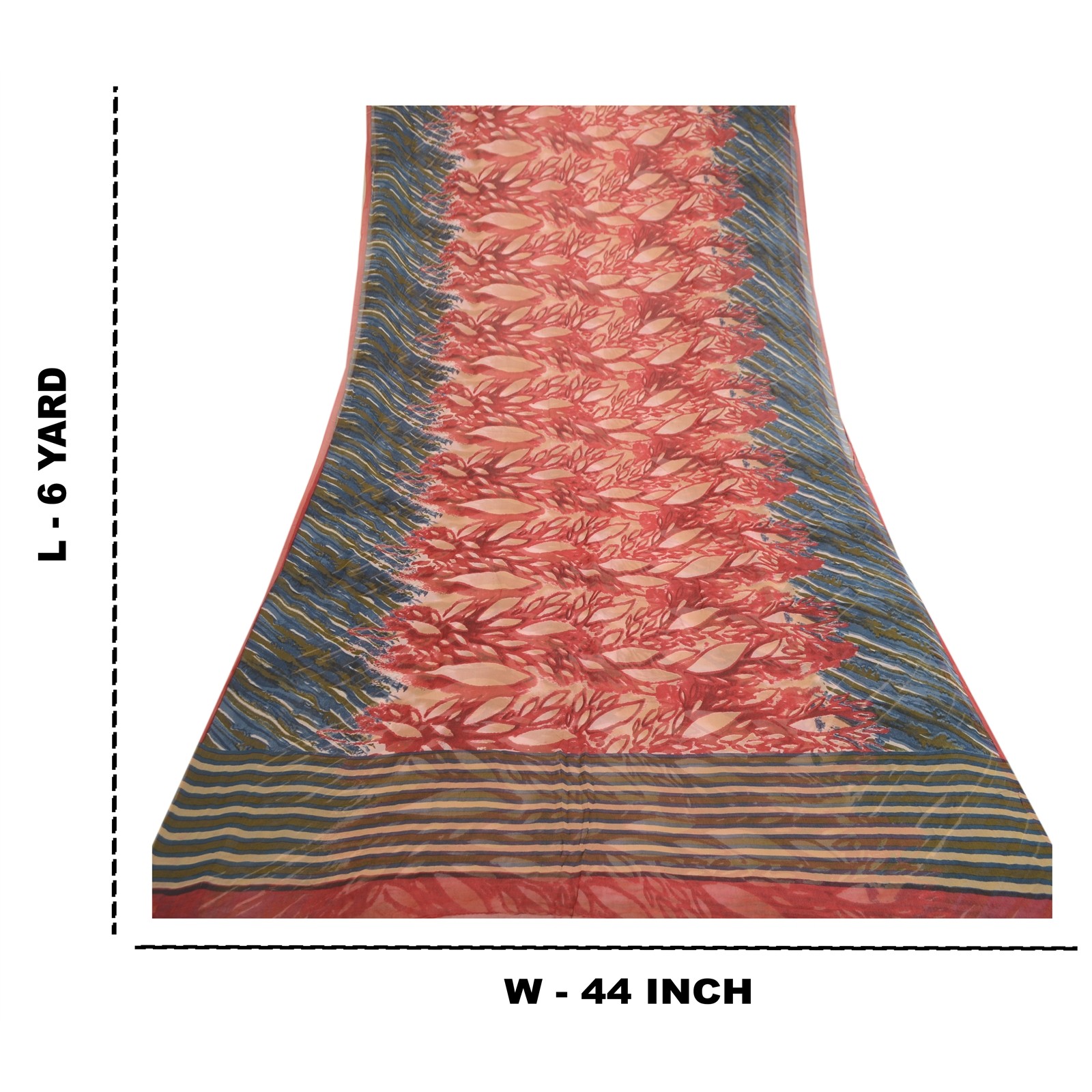 Sanskriti Vintage Dark Red Sarees Pure Georgette Printed Sari 6Yd Craft Fabric