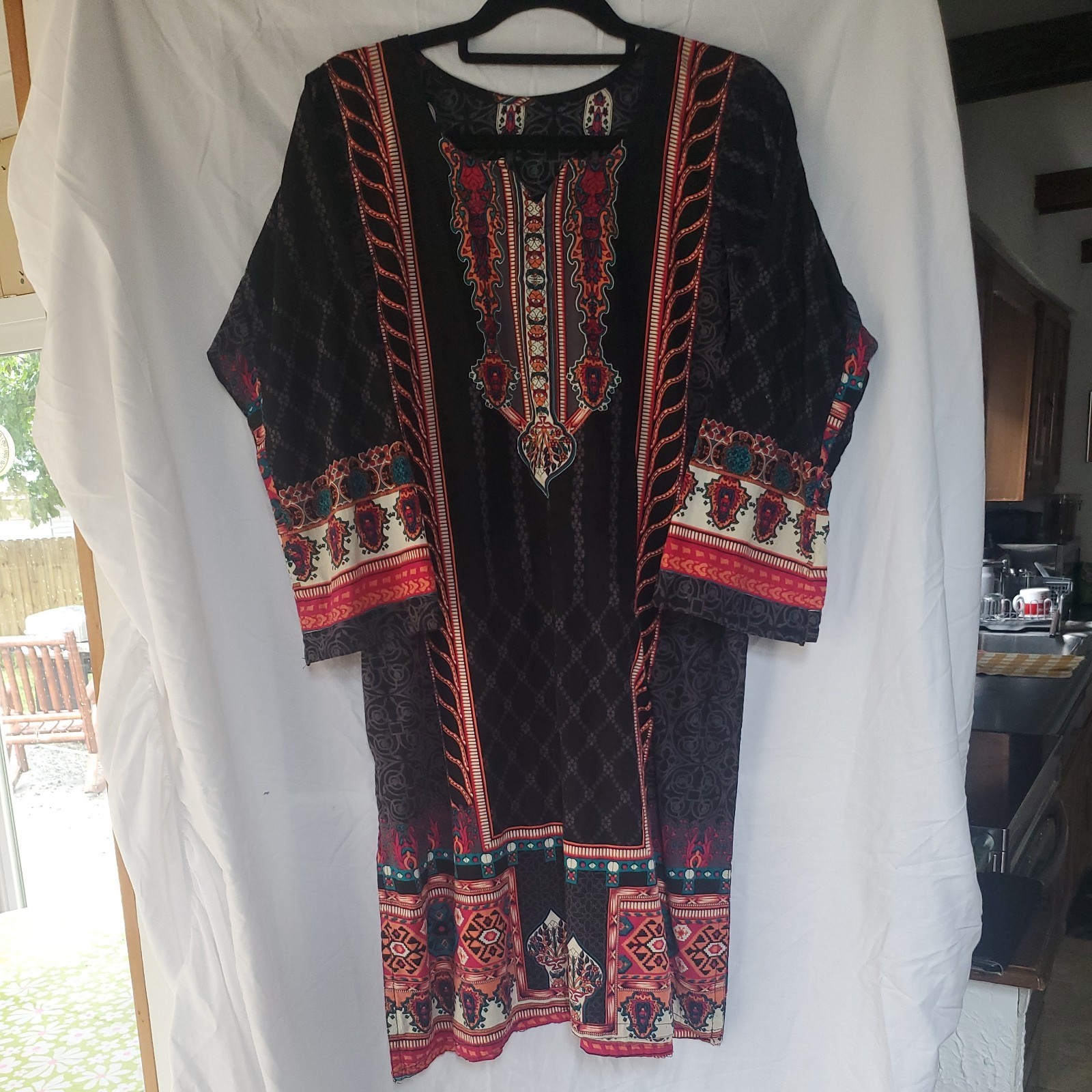 Women’s Pakistani Multi Pattern Dress Long Sleeve Light Weight size S