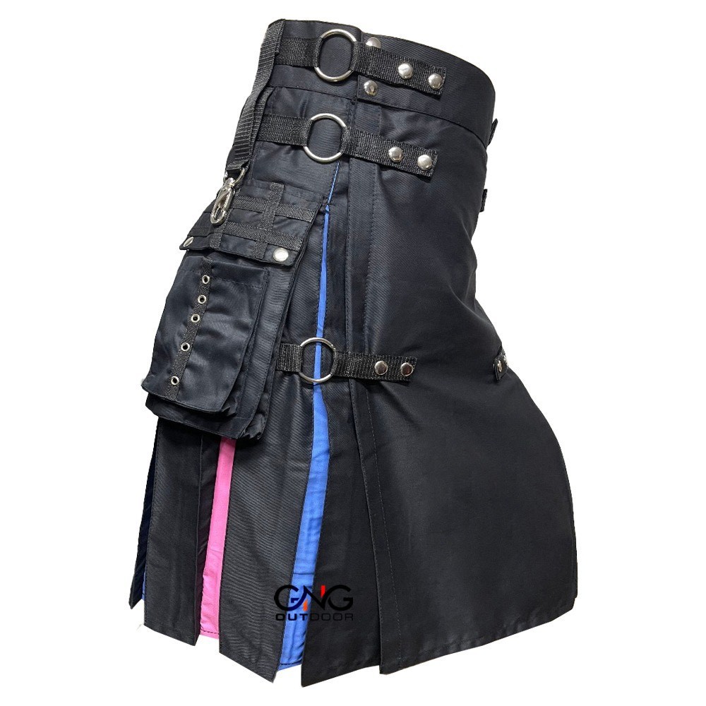 Trans Pride Kilt Hybrid Cargo kilt Handmade Modern LGBT Gay kilt Size 28-62