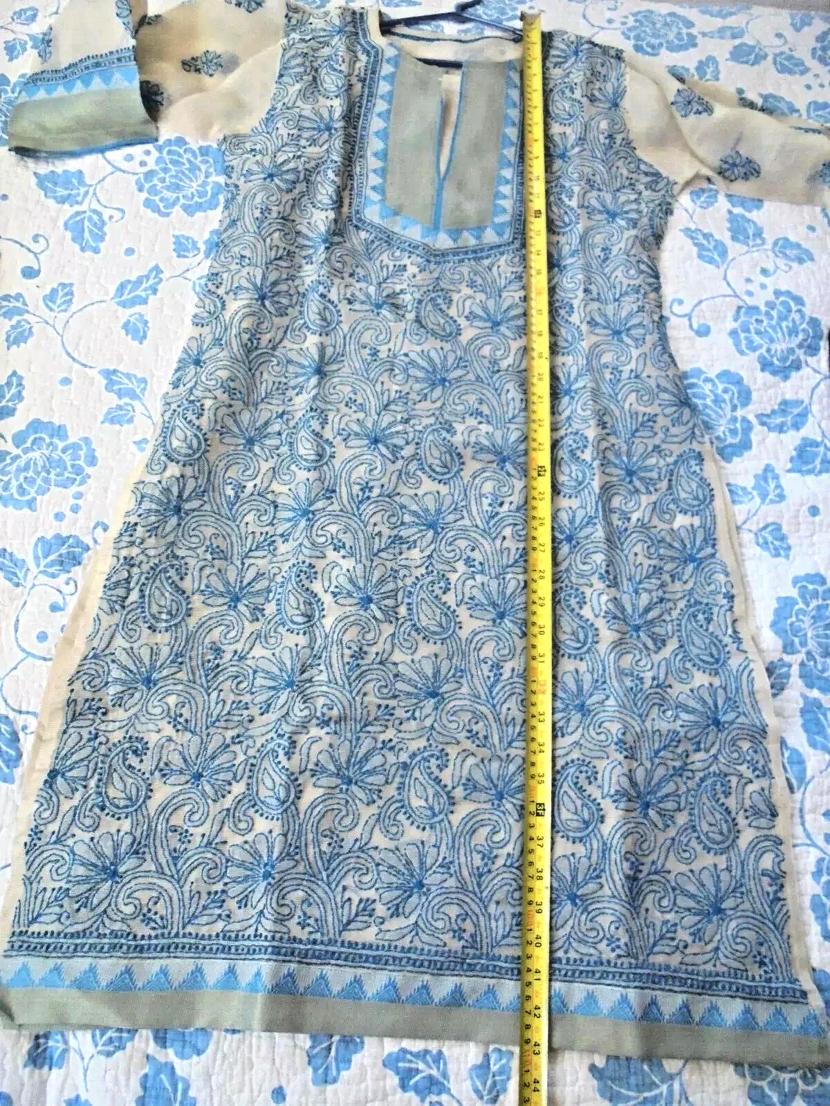 Indian Pakistani chikankari Kutra Organza size L not Khaadi free shipping code