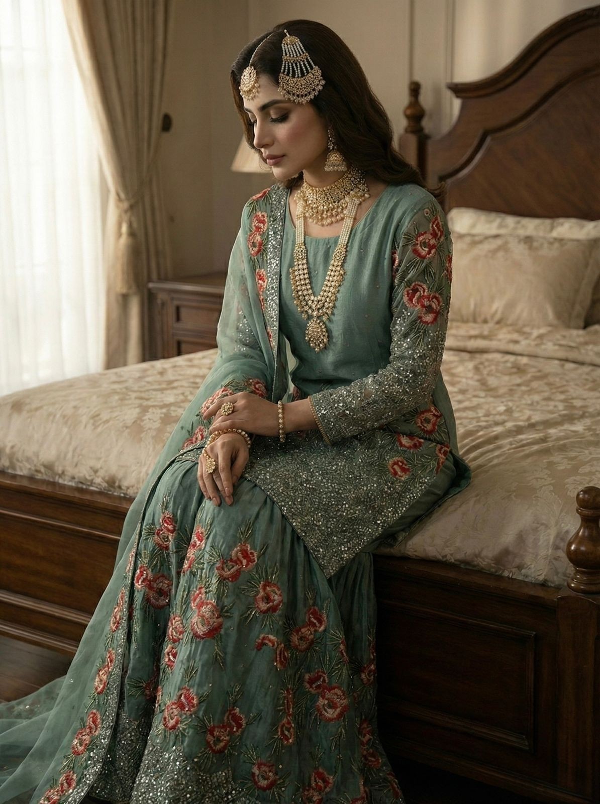 Pure Fandy Silk Pakistani Salwar Kameez Indian Party Wear Sharara Suit Eid Dress
